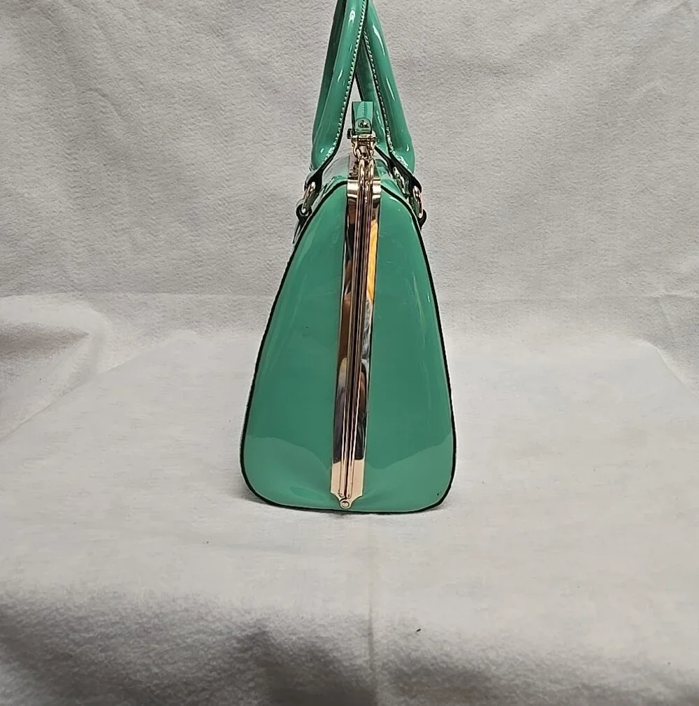 Mint Green Top-Handle Satchel With Wallet 10x12x6 W/ Wallet